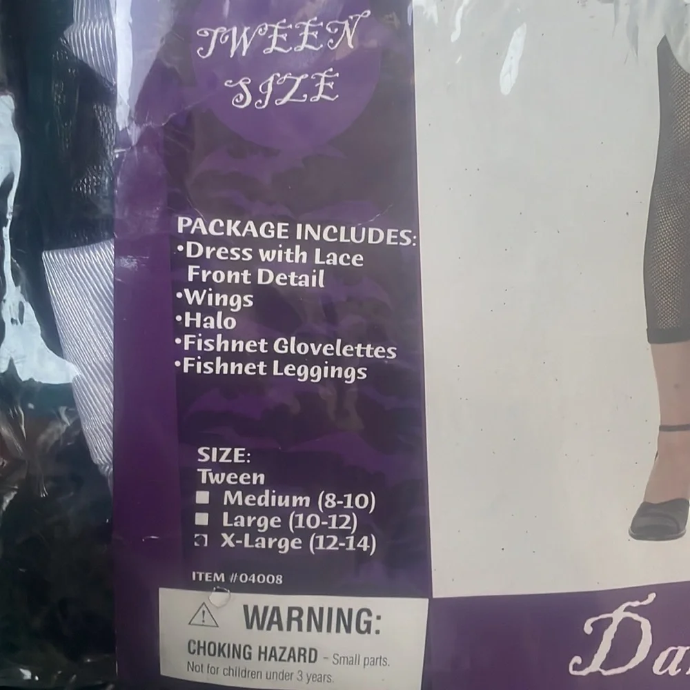 Dark angel costume sz 12-14 tween